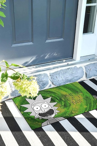 Dekoratif Kapı Önü Paspas, Dış Mekan/ev İçi/banyo/mutfak/yatak Odası/giriş Paspasları Rick And Morty Çok Renkli