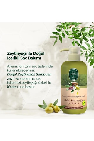 Zeytinyağlı Şampuan 600 Ml X 3 Ve Saç Kremi Hediyeli Tüm Saçlar
