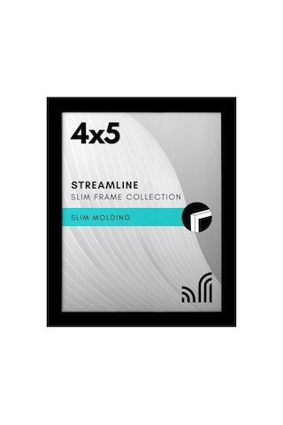 Siyah 4x5 Resim Çerçevesi - Kırılmaya Dayanıklı Camlı İnce Kenarlıklı Fotoğraf Çerçevesi, Asma Donanımı V