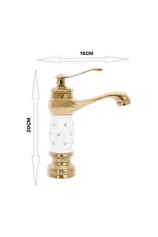 Fleko Gold Taşlı Lavabo Bataryası
