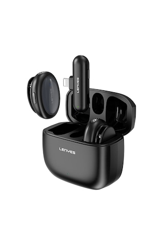 Lenyes Lm211-l Yapay Zeka Destekli Lightning Portlu Kablosuz Yaka Mikrofonu Siyah