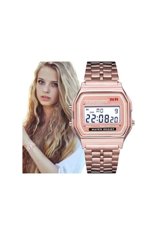 F91 Çok Fonksiyonlu Led Dijital Elektronik Saat Paslanmaz Çelik Unisex İş Kol Saati Erkekler Kadınlar İçin Aydınlık Alarm Takvim 12/24 Saat Ekran Gümüş Diğer