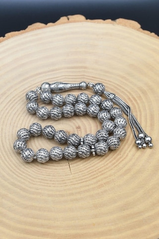 Erkek 925 Ayar Gümüş Tesbih Orta Boy -34 Gr- 901351 Gümüş
