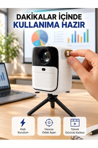 Ultra Hd Çözünürlüklü Taşınabilir Projektör - 1920x1080 Piksel Görüntü Kalitesi Yeni Nesil