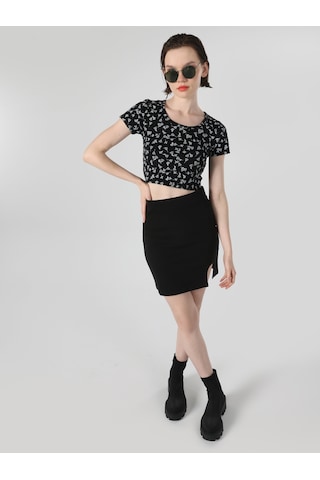 Colin's Dar Kesim Mini Siyah Kadın Etek CL1064487_Q1.V2_BLK