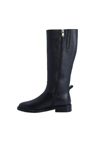 Poletto Hakiki Deri Sıyah Çizme Düz 5780 53 S-2314 Siyah