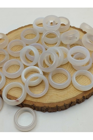 Akik Taşı Kalın Boy Yüzük Sisli Alacalı 11 4mm Kalınlık 59960 Bakır