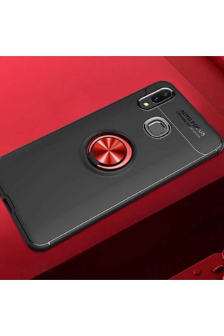 Samsung Uyumlu Galaxy A10s Kılıf Zore Ravel Silikon Kapak Siyah-Kırmızı