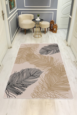 Modern Desenli Dijital Baskı Kaymaz Taban Halı H0899 Renkli