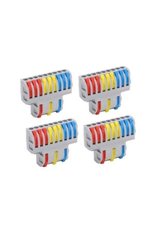 Besthome1 5 Adet Nylon Şalterli Hızlı Bağlantı Terminali, 9'dan 3'e Çeviri, 32a 250v, Alev Engelleme, Ev Ve Endüstriyel Kullanı