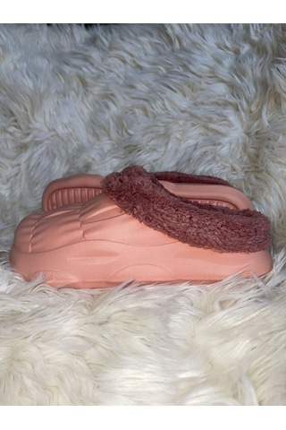 Akınal Bella Ortopedik Ultra Yumuşak Yünlü Unisex Ev Terliği Somon