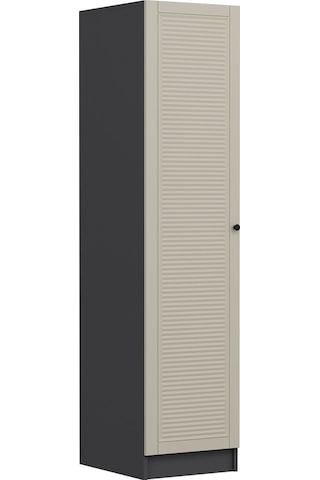 Minar Kale 1 Kapaklı Dolap Mebran Panjur 210cm - Antrasit/kumtaşı - Askılıklı Çok Renkli