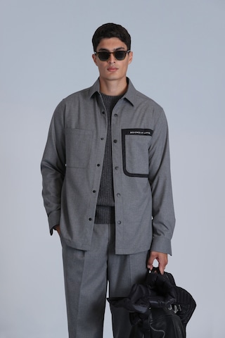 Lufian Hard Erkek Basic Gömlek Slim Fit Gri Gri 112010651100150 Gri