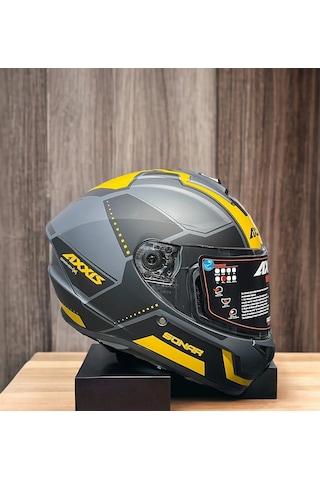 Axxis Draken S Sonar C3 Kapalı Motosiklet Kaskı Mat Sarı
