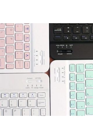 Willowhaven Ultra İnce Kablosuz Bluetooth Klavye, 10 İnç, Type-c Şarj, Black, Masaüstü/laptop/tablet Uygun