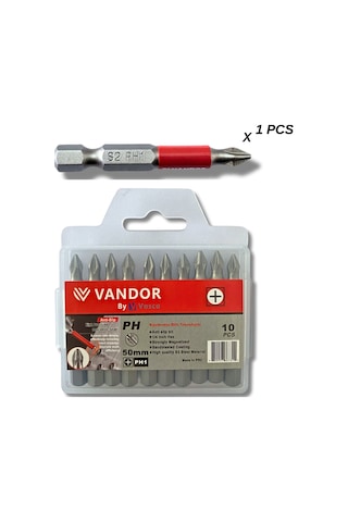 Vandor Anti Slip Bit Kaydırmaz Bits S2 Yüksek Kalite Çelik Ph1 50 - 729927867311