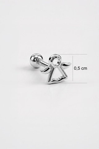 Şans Meleği 18 Ayar Beyaz Altın Kaplama Gümüş Tragus-helix Piercing