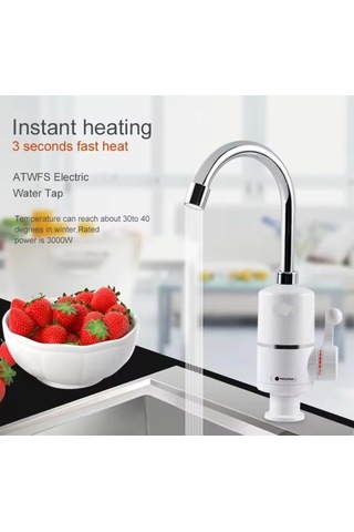 Maoyaya Elektrikli Musluk İnox, Ani Su Isıtıcı Sıcak Su Isıtıcılı İnox