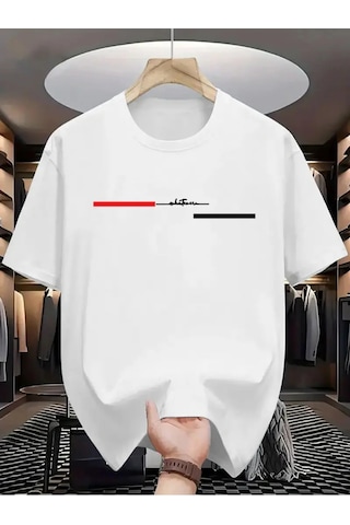 Startmore Unisex Baskılı Oversize Beyaz