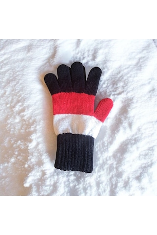 Garson Beden Erkek Çocuk Eldiven Siyah Kırmızı 8-12 Yaş Siyah - Kırmızı