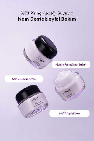 Midha Black Rice Soothing Hassas Ciltler için Nemlendirici Yüz Bakım Kremi 50 ML