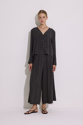 Modal Pileli Geniş Pantolon Antrasit Antrasit