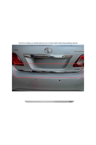 Toyota Corolla Krom Bagaj Alt Çıtası 2007-2013 Arası P.Çelik