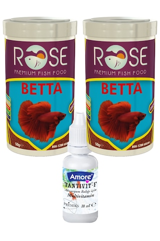 Betta Granulat 2x100ml Kutu Balık Yemi, Multivitamin