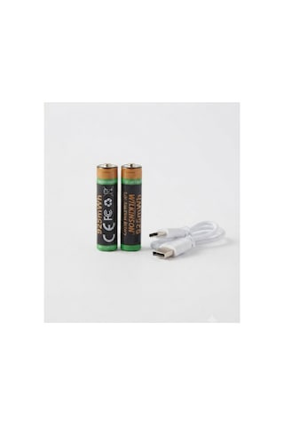 Şarjlı İnce Pil 1.5v Aaa Şarj Edilebilir Lityum Pil 925mwh Usb-c Girişli, 2 Li Paket Şarj Kablolu