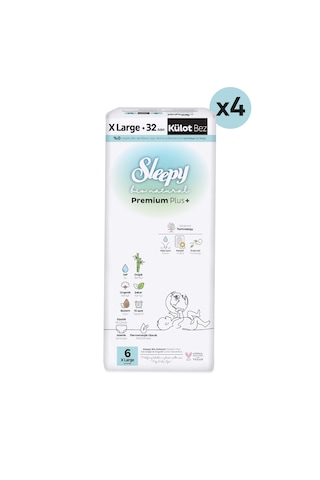 Sleepy Bio Natural Premium Plus Ultra Paket Külot Bez 6 Numara Xlarge 128 Adet