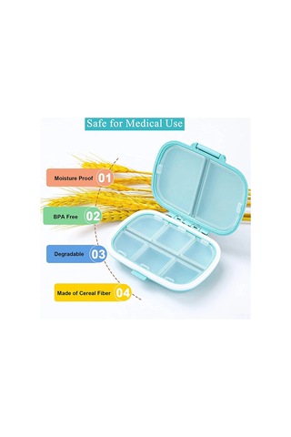 Vkemall Günlük İlaç Organizatörü - 8 Bölmeli Seyahat İlaç Kutusu 2 Adet