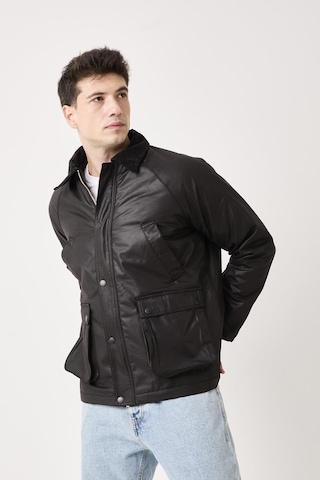 Rocqerx T-5850 Cep Detaylı Yaka Kadife Garnili Mont Siyah
