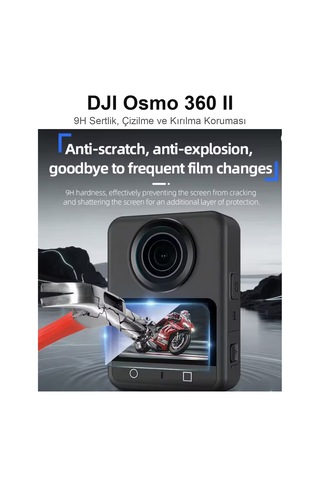 Newdaki Djı Osmo 360 / Osmo 360 2 Uyumlu Temperli Ekran Koruma Filmi 9h Şeffaf