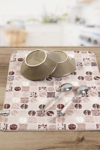 Baskılı Bulaşık Kurutma Matı 42x50 Cm Mf-067 Çok Renkli