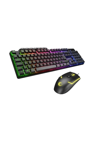 Rampage KM-9858 Jazzy RGB Backlight Makro Tuşlu Oyuncu Klavye + Mouse Set