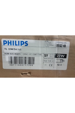 Philips Tl 20W/54-765 6500K Beyaz Işık G13 Duy 20 Watt Floresan