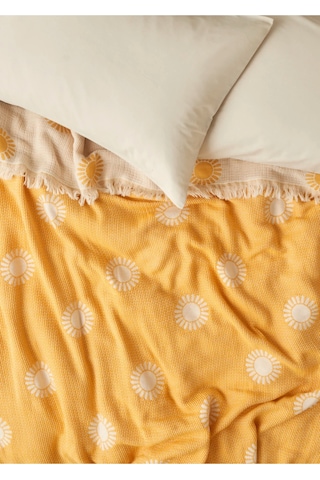 Bella Maison Sunny Pamuklu Çift Kişilik Yatak Örtüsü Sarı 200x220 Cm Sarı