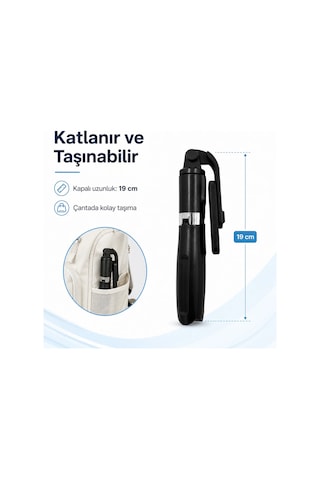 PELL L02 Bluetooth Kumandalı Tripod Selfie Çubuğu 100cm, 4 In 1 Kablosuz Monopod