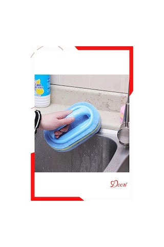 3 Adet Dayanıklı Sünger Fırça 3 Katlı Lavabo Mutfak Banyo Fayans Duşakabin Bulaşık Yıkama Fırçası Genel