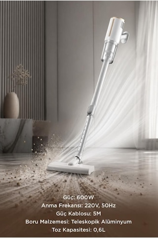 Torima Tvc-01 Beyaz Elektrikli Dikey Süpürge 600w Vakum Süpürge