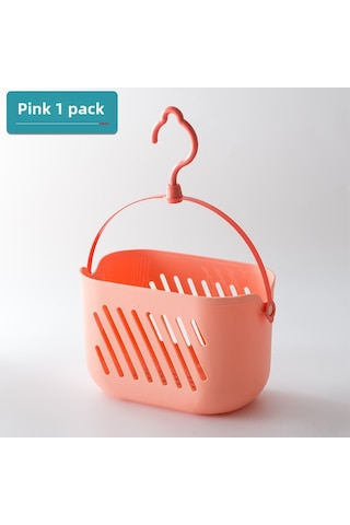 Yunboo Duvar Tipi Mutfak Banyo Organizer Plastik Dolap, Çeşitli Eşyaları Saklamak İçin Pratik Taşınabilir Depolama Sepeti Pembe Pembe