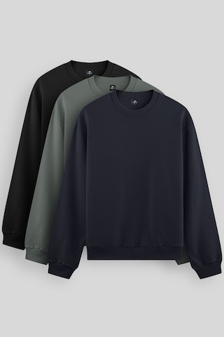 Tommy Life Standart Fit Basic O Yaka 3lü Paket Siyah-lacivert-çağla Erkek Sweatshirt 88053 Siyah-lacivert-çağla