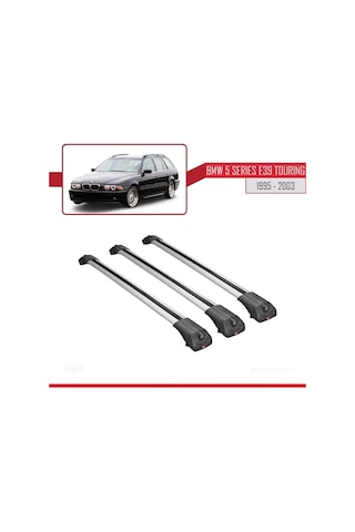 Bmw 5 Serisi E39 Tourıng 1995-2003 Arası İle Uyumlu Ace-1 Ara Atkı Tavan Barı Gri 3 Adet Bar