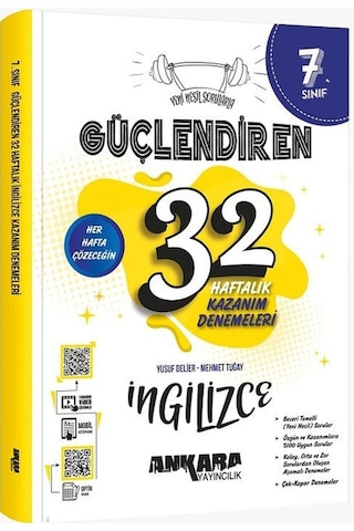 Ankara Yayıncılık 7. Sınıf İngilizce Güçlendiren 32 Haftalık Kaza