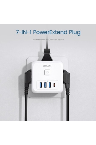 Ganzhoushop Yeni X X W Usb Type-c Termal Priz Priz Nesil Lencent Korumalı İn Duvar Akım 7 4000 3'lü 3 1 1 Ak Kablosuz