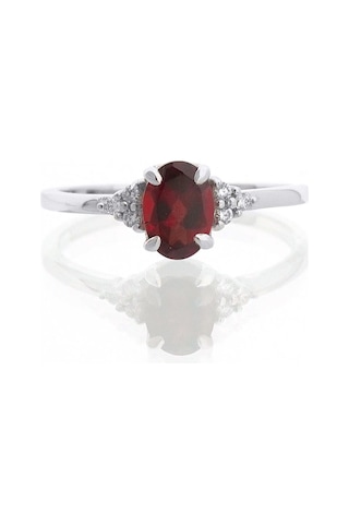 Garnet Oval Tektaş Yüzük