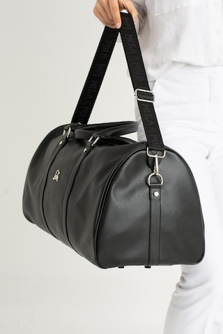 Seyehat Spor Çantası 38 Lt Kabin Boy Valiz 48 35 Cm El Valizi Vegan Deri Unisex 48 35 Cm Suni Deri Siyah