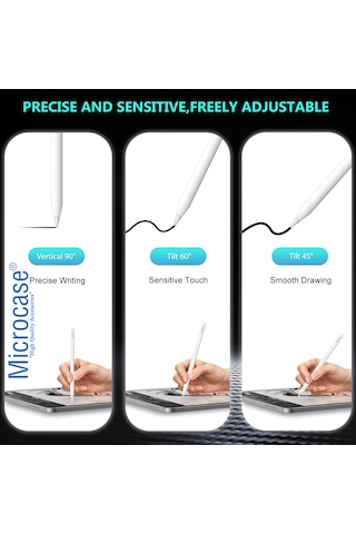 Microcase Apple Uyumlu Pencil 2 1 Nesil Pro Usb c İçin iPad mini air Dayanıklı 6 Yedek Uç Al5405 Beyaz