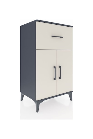Hyperion Komodin Tek Raflı Tek Çekmeceli 2 Kapaklı 60x44x106 ... Antrasit