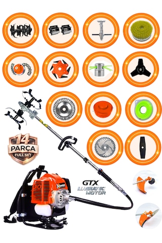 Prowackers German Tıtan Wrx-790f Sırt Tırpan+ Akrobat Çapalama + Toprak Eşeleme 14 Parça Tam Setli